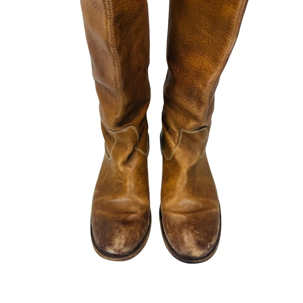 Frye Paige‎ Tall Riding Boots Women's 9.5B Tan Leather Classic Equestrian Chic